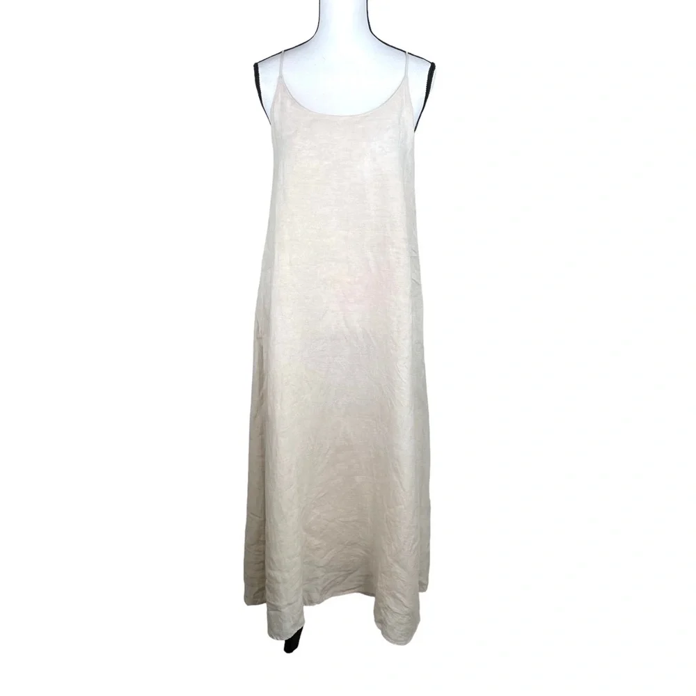 L. Bates Flax Tencel Sleeveless Maxi Dress - Picture 1 of 7
